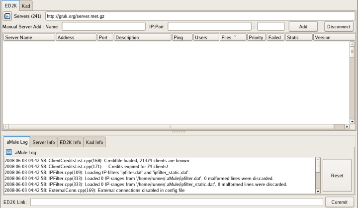 Serverlist aMule Fedora Gnome.png