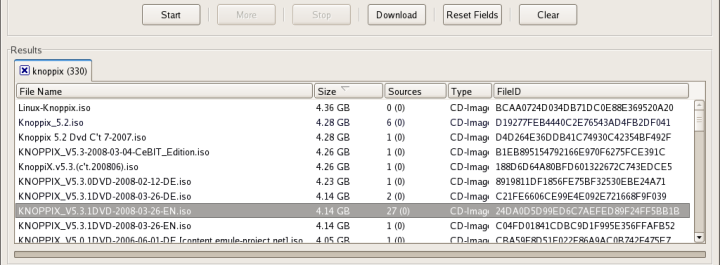 Searchresults aMuleSVN Fedora Gnome.png